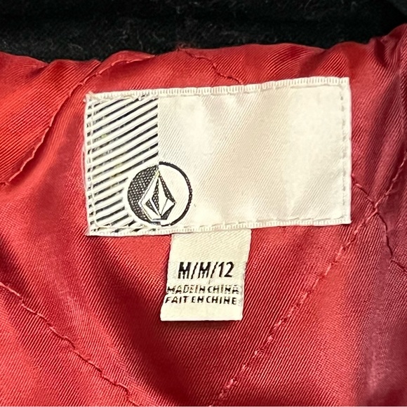 Volcom Grey & Black Tweed Car Coat with Red Lining - Size M (EUC) - Picture 7 of 11